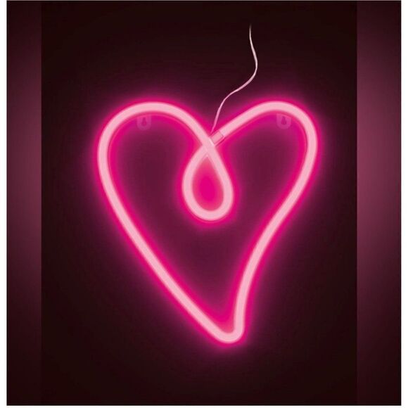 NEW Heart Neon Sign LED Wall Decor Lamp Girls Battery Operated - Picture 1 of 5